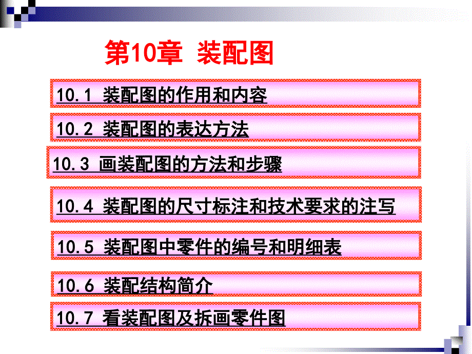 现代工程设计制图 第4版  普通高等教育“十一五”国家级规划教材  教学课件 ppt 作者  王启美 吕强 23453电类第10章_第1页