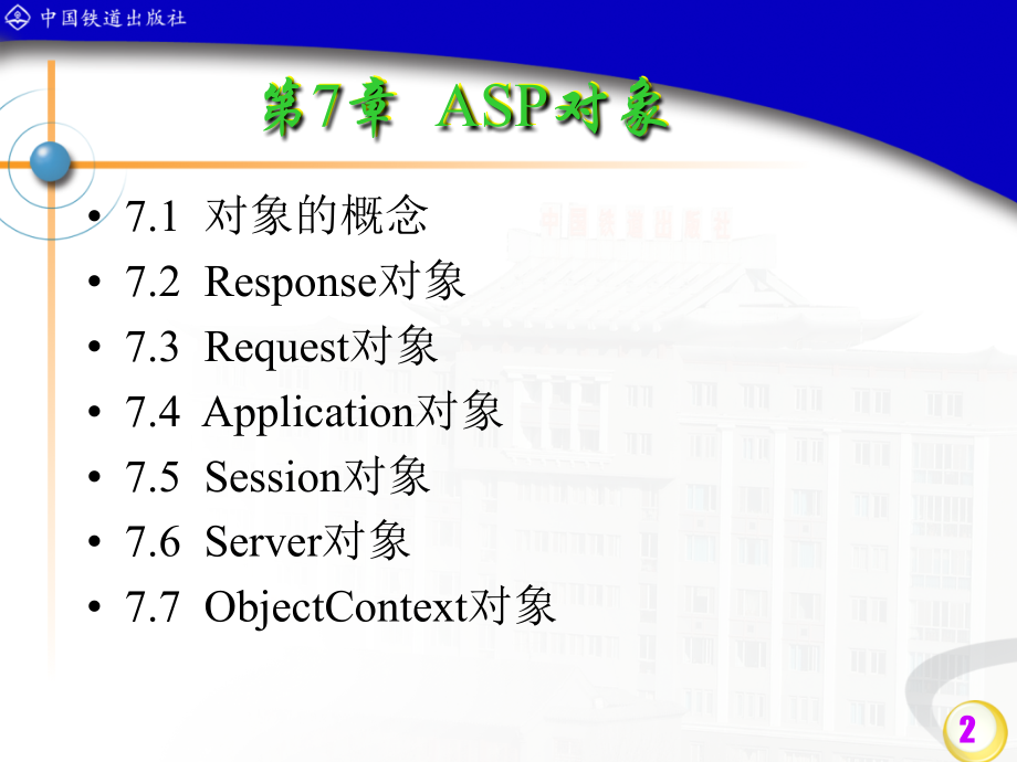 ASP动态网页设计教程  教学课件 ppt 作者 丁桂芝 第7章_第2页