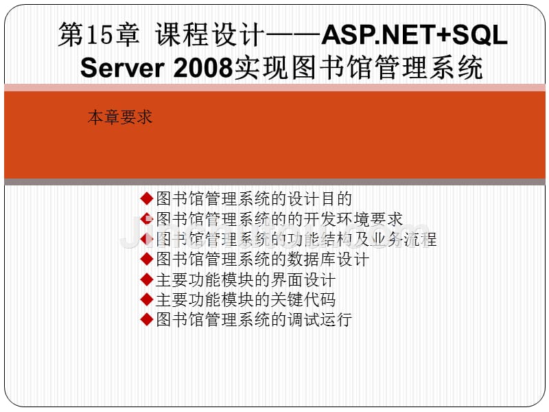 SQL Server数据库管理、开发与实践 教学课件 ppt 作者  郑诚 第15章 课程设计——ASP_第1页