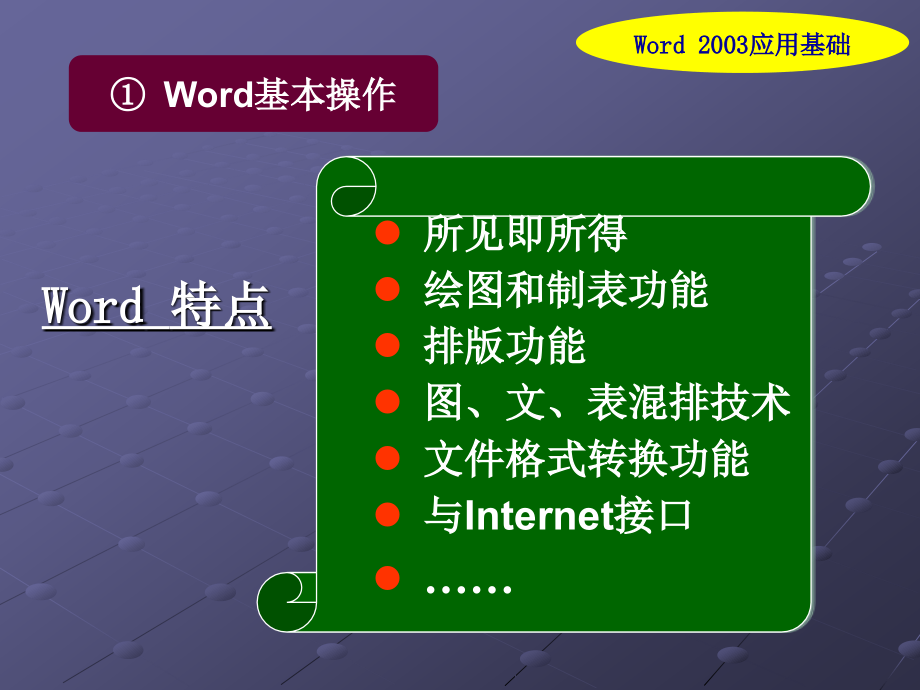 大学计算机基础教程及实训指导-电子教案-薛晓萍 第四部分 文字处理软件Word 2003_第3页