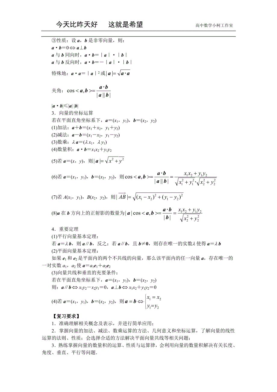 高三数学总复习指导（理科）专题六 平面向量_第2页