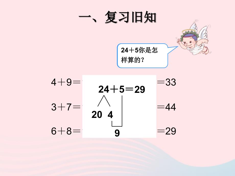 一年级数学下册 6 100以内的加法和减法（一）两位数加一位数（进位）习题课件 新人教版_第2页