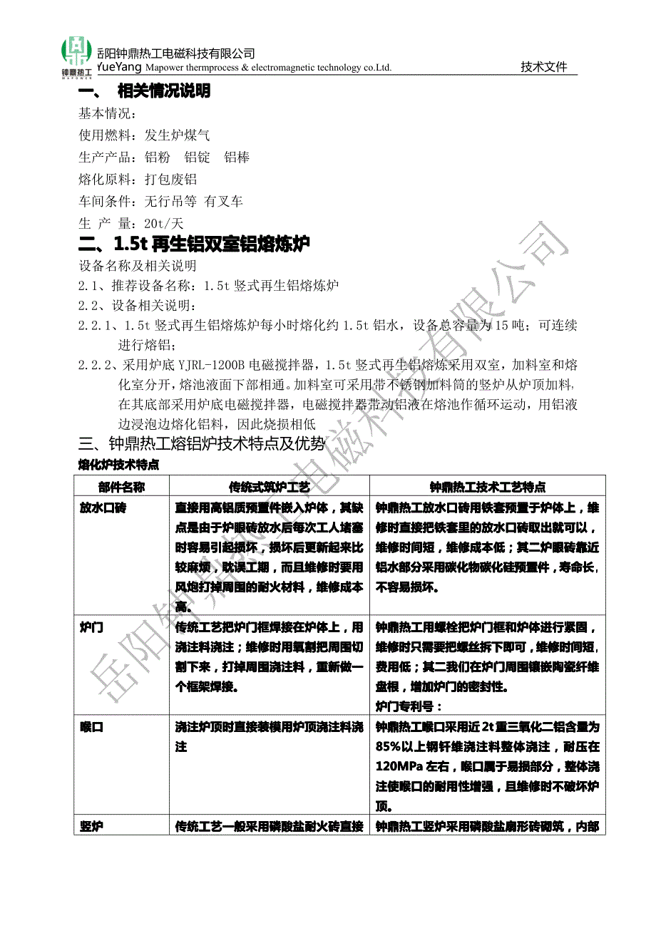 1.5t再生铝双室熔炼炉_第1页