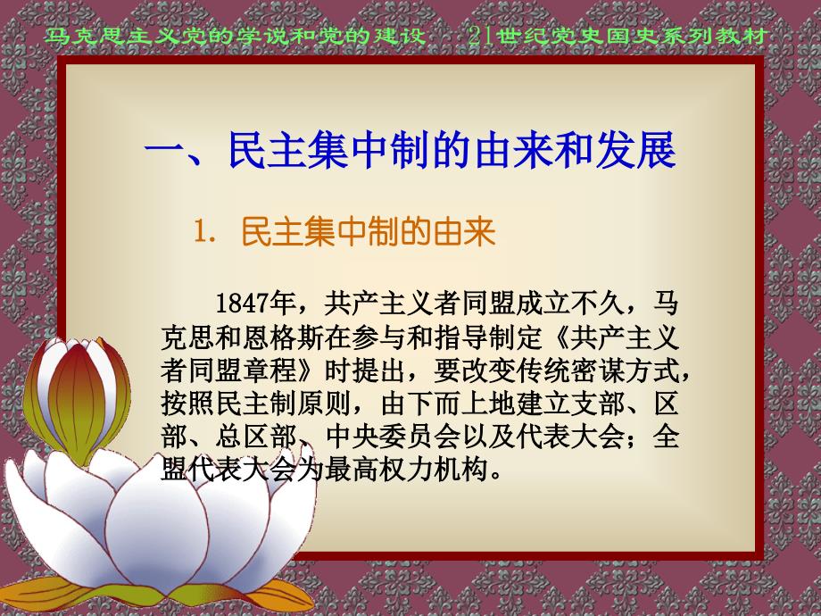 马克思主义党的学说和党的建设 教学课件 ppt 作者 吴美华 06 第六章 党的根本组织原则与组织制度_第4页