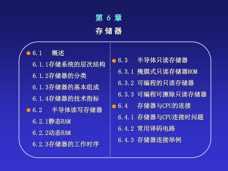 微型计算机原理及应用技术 教学课件 ppt 作者 朱金钧 第六章 存储器_第1页