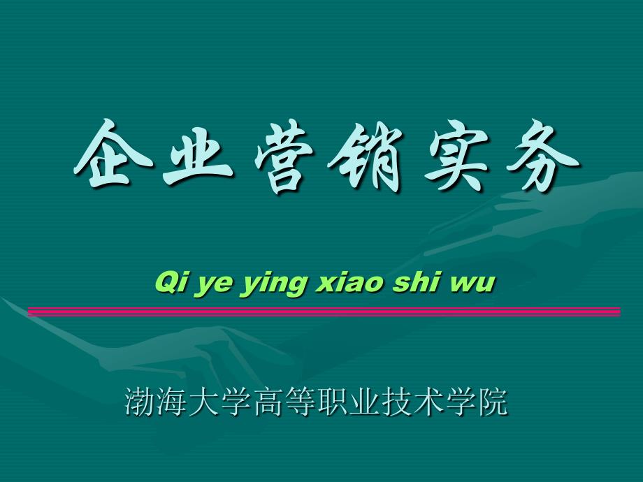 企业营销实务 教学课件 ppt 作者 张海英 企业营销实务1_第1页