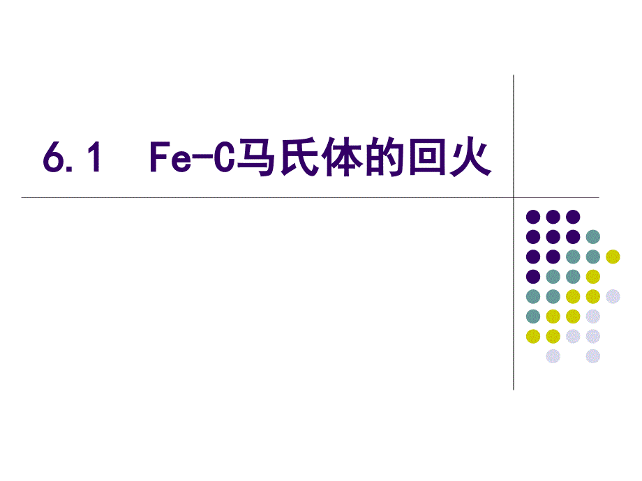 固态相变 教学课件 ppt 作者 刘宗昌第6章淬火钢的回火转变 6.1  Fe-C马氏体的回火_第1页