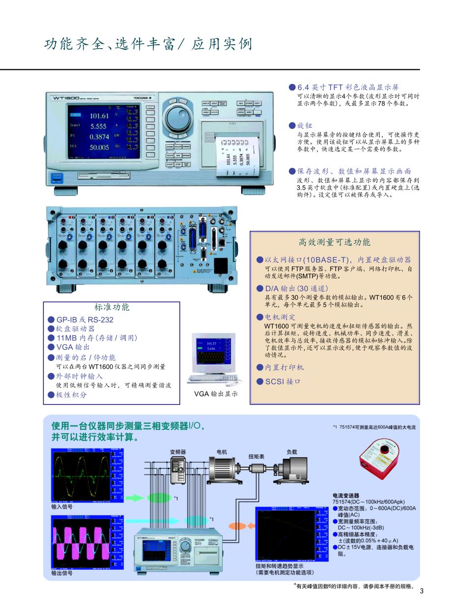 日本横河数字功率计wt1600_第3页