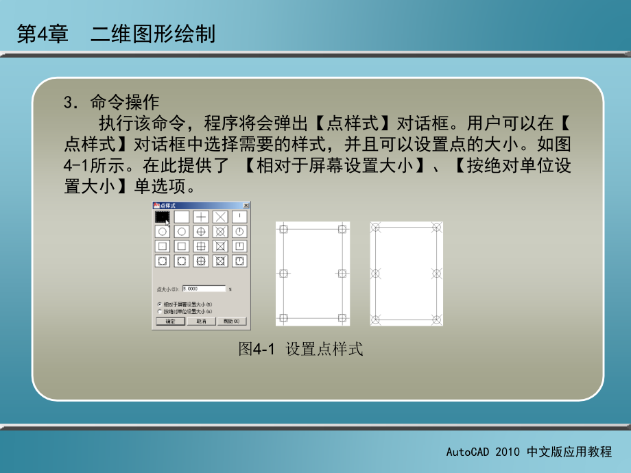 AutoCAD 2010中文版应用教程 第2版 教学课件 ppt 作者 刘瑞新 课件 第4章  二维图形绘制_第4页