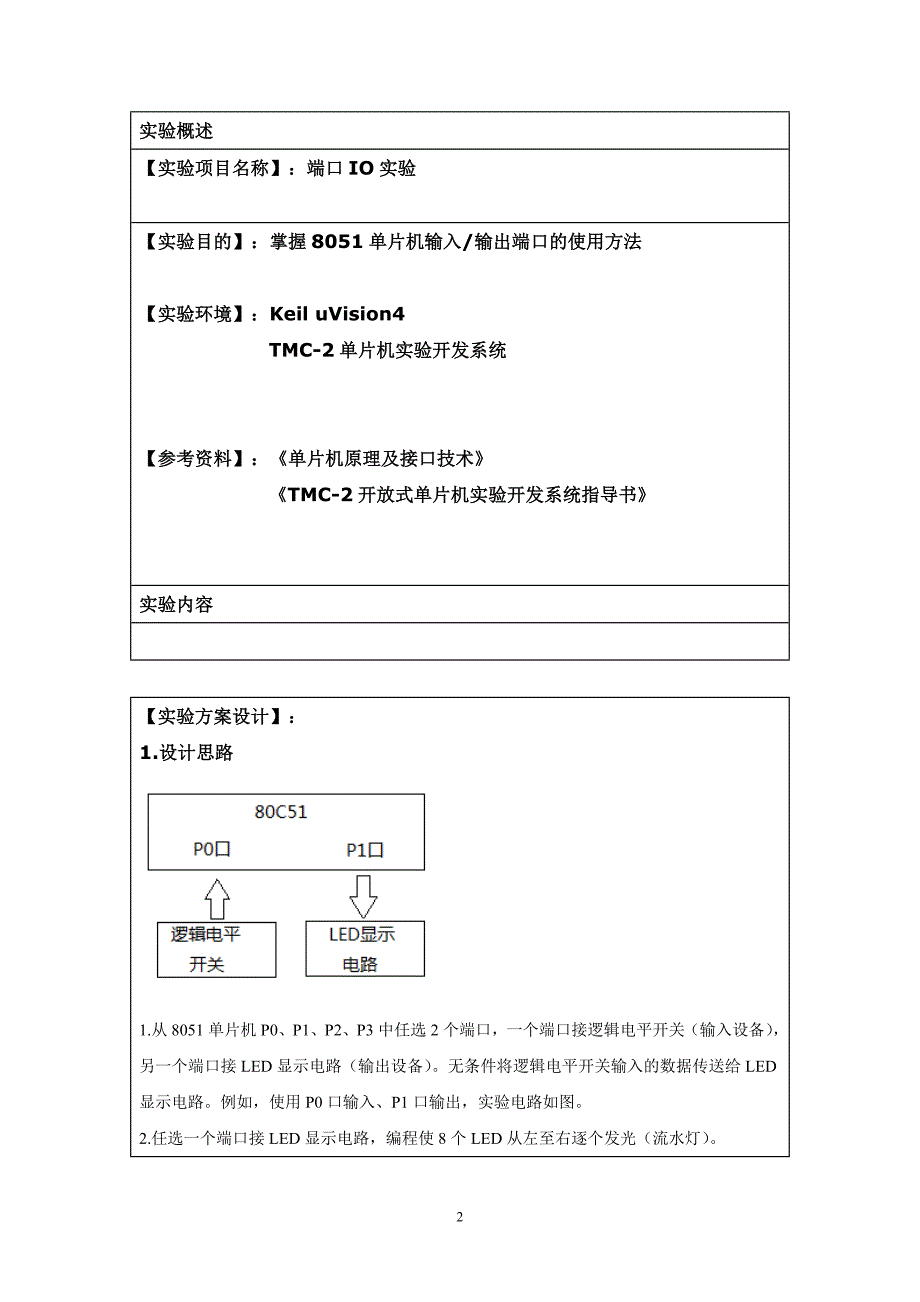 单片机第三次试验 端口io实验_第2页