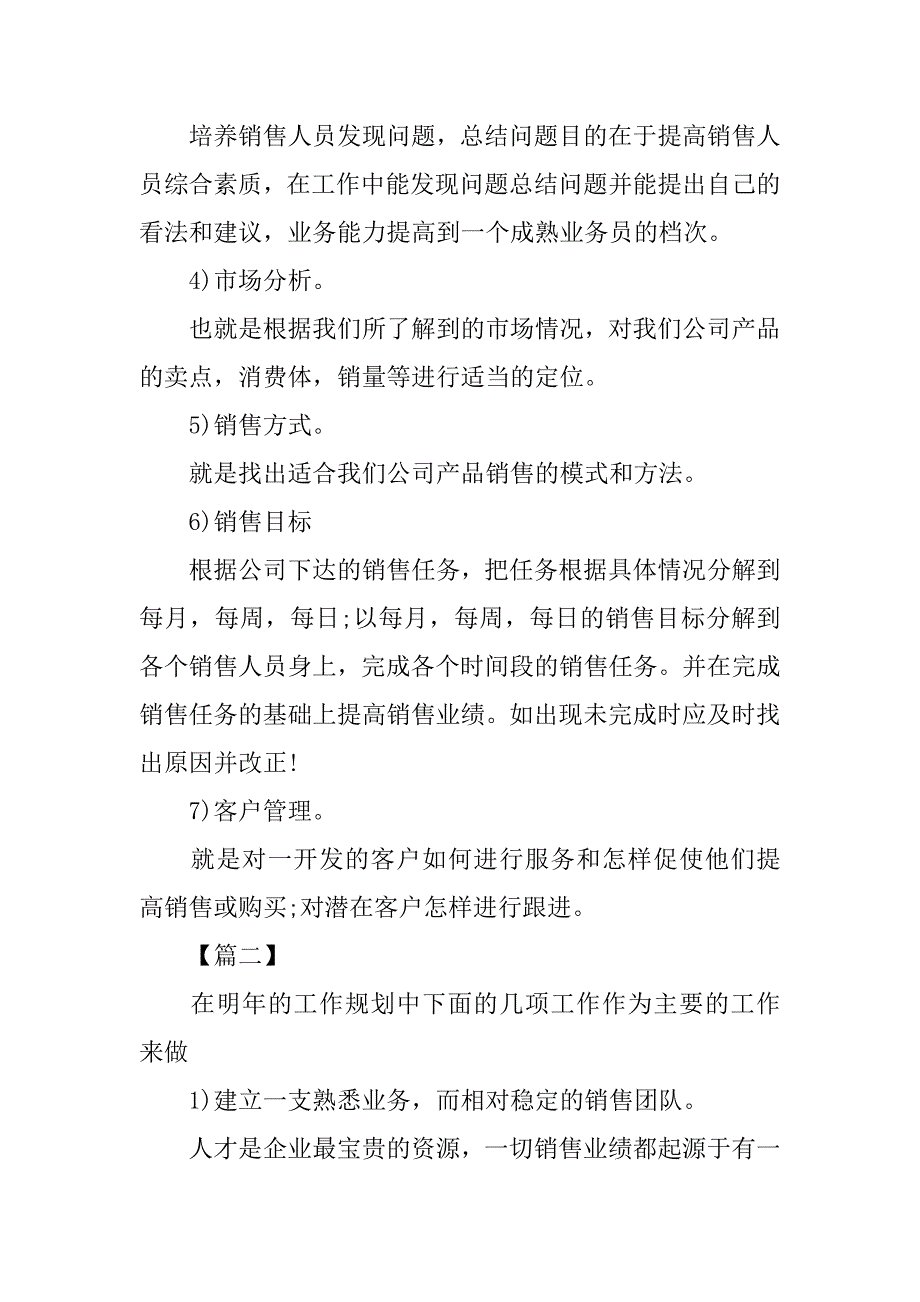 销售经理个人工作计划报告_第2页