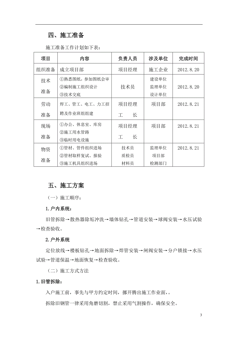 冯营子采暖工程改造工程施工方案_第3页