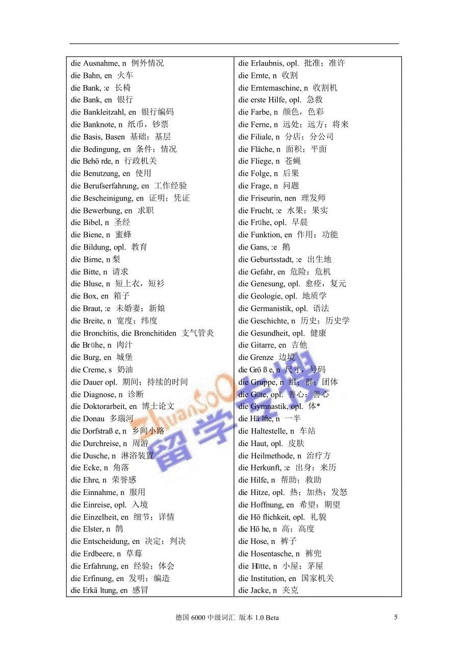 【德语】中级常用德语词汇6000词_第5页