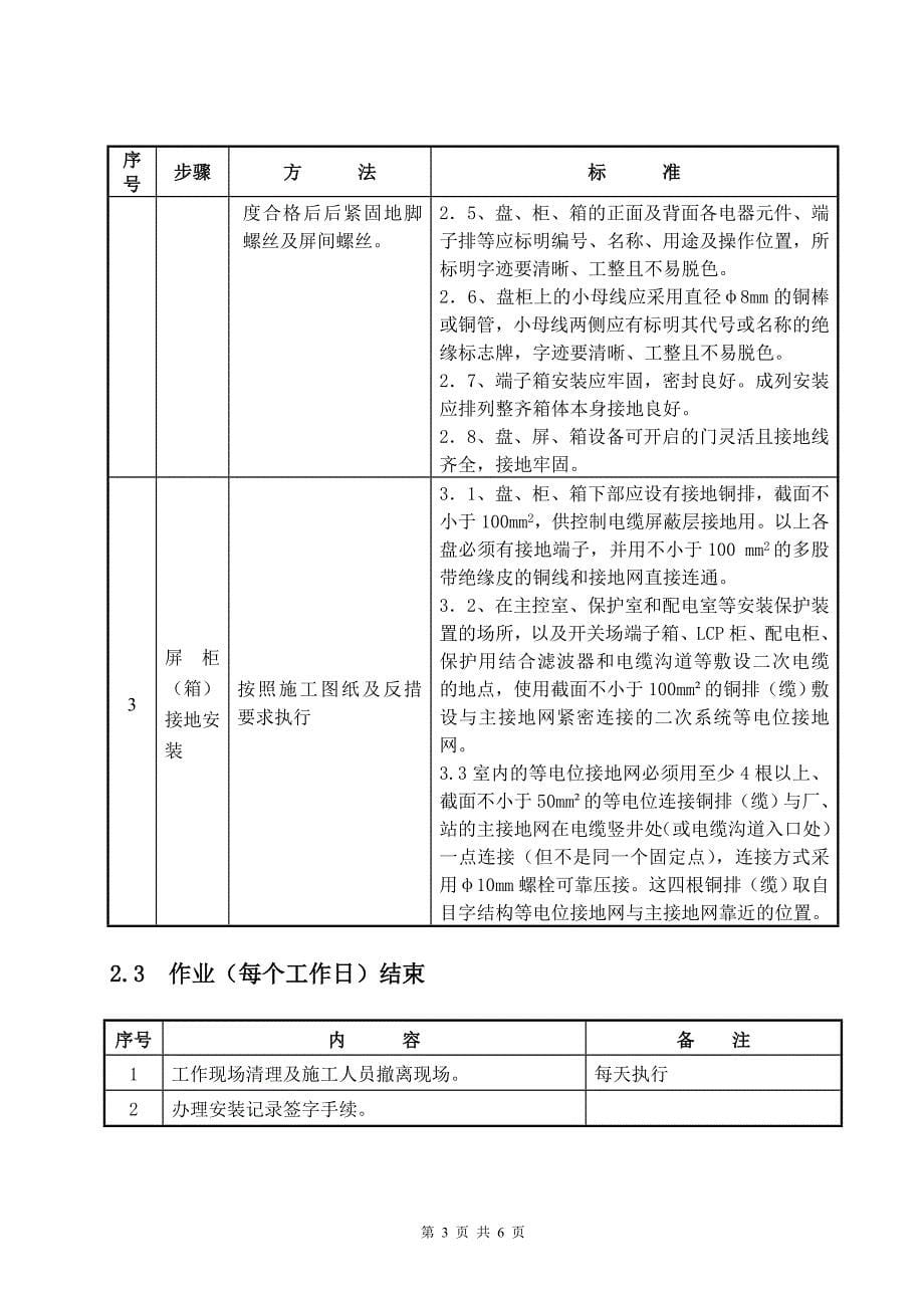 二次屏柜施工作业指导书_第5页