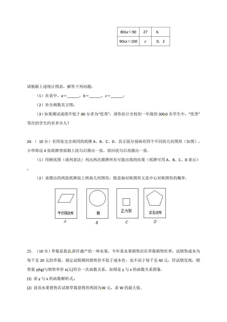 江苏省沭阳县修远中学2019届九年级5月月考数学试题_第4页