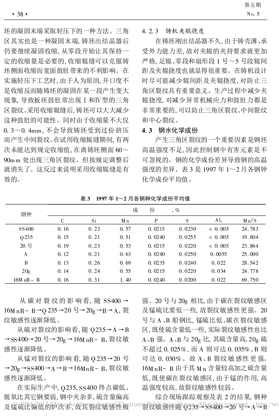 连铸板坯三角区裂纹的形成与防止_第4页