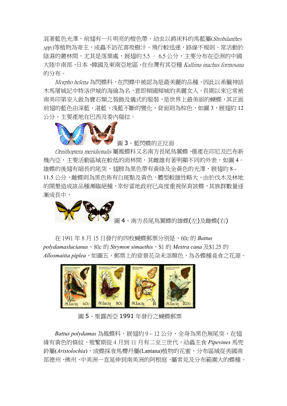 圣露西亚的蝴蝶邮票_第3页