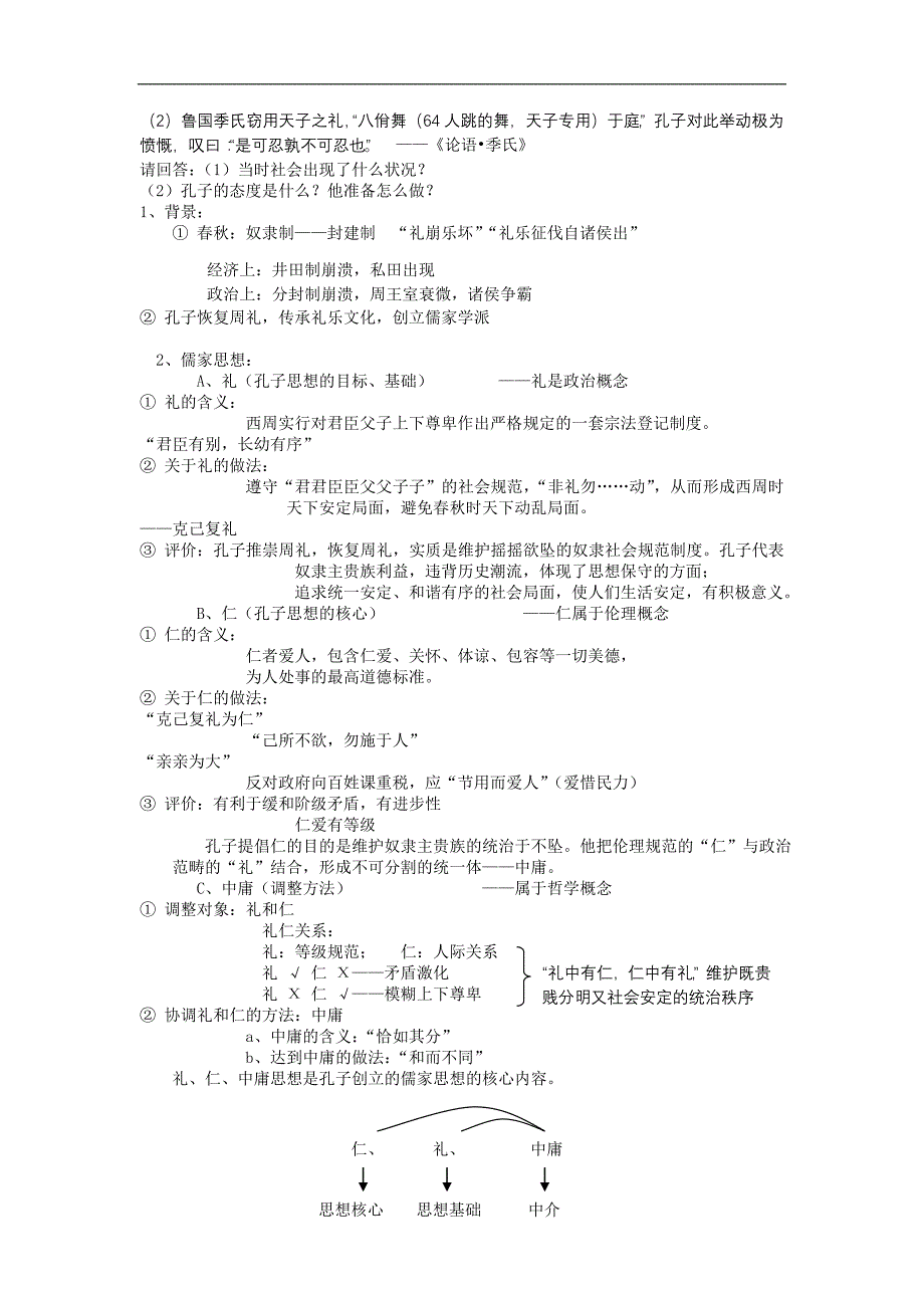 南京田家炳高级中学《儒家文化创始人孔子》word教案_第2页