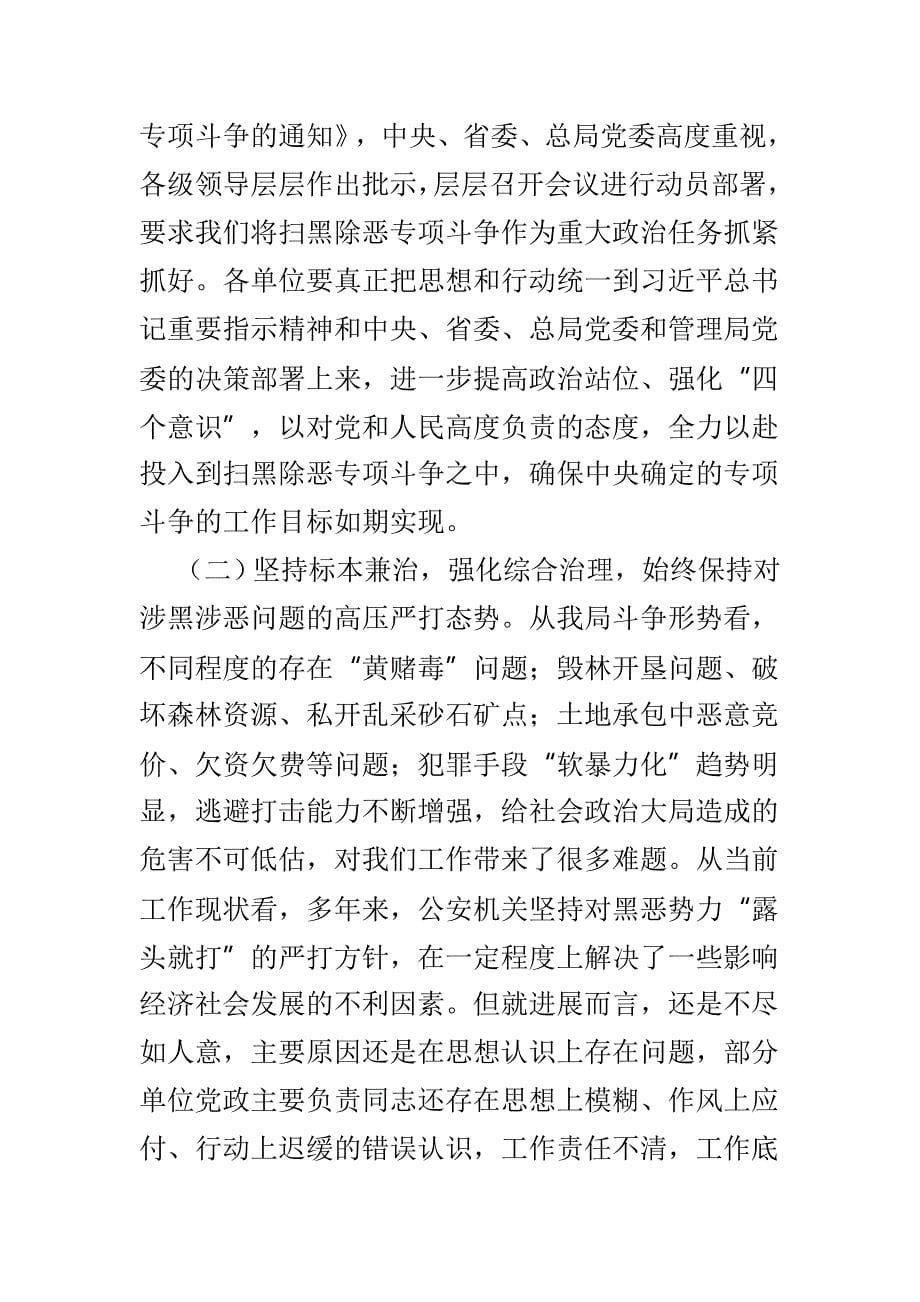 扫黑除恶专项斗争工作会议讲话材料范文5篇_第5页