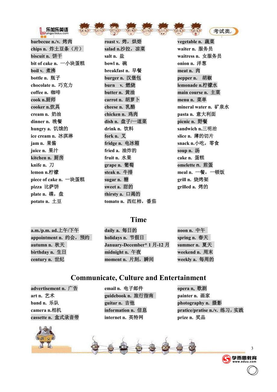 乐加乐英语ket分类词汇表_第3页