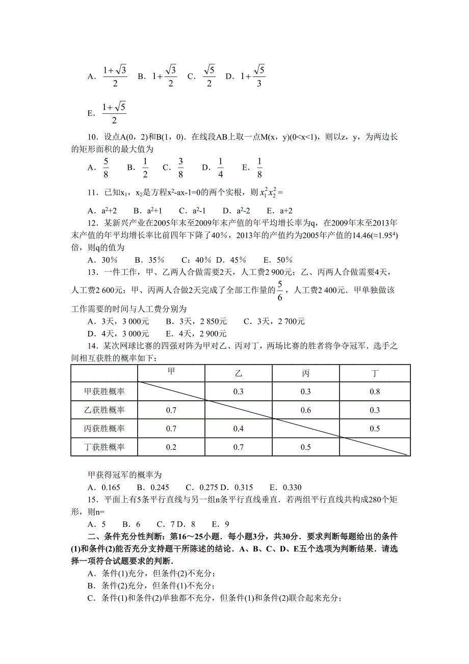 2015年考研199管理类联考真题及答案_第2页