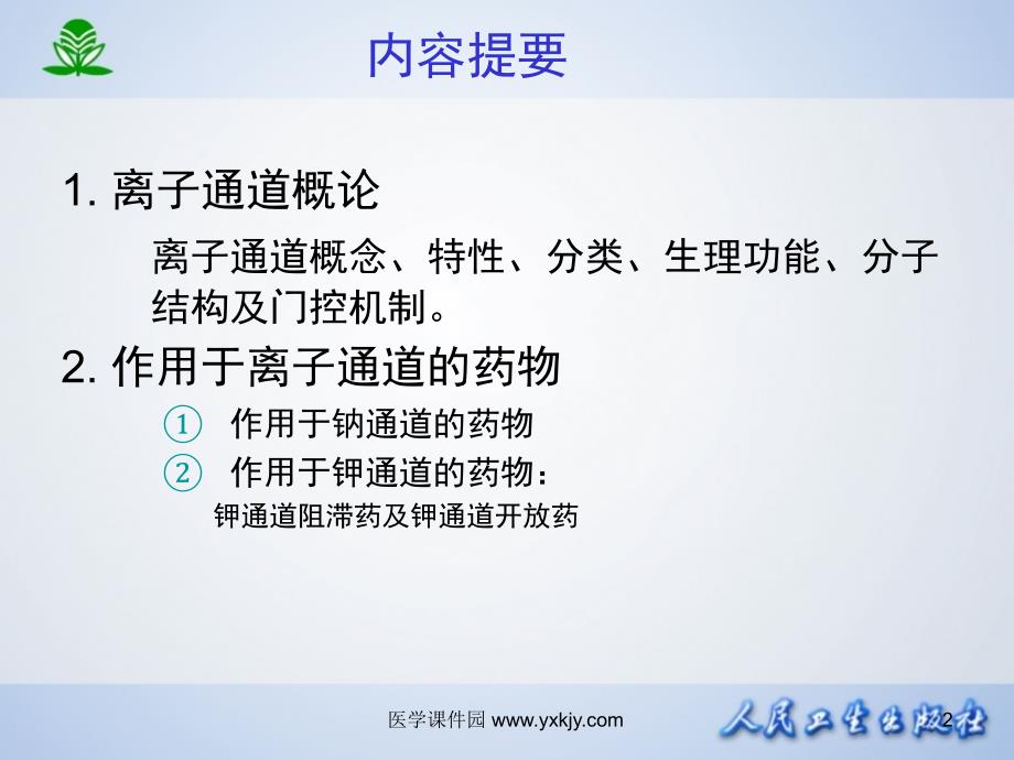 离子通道概论及钙通道阻滞药幻灯片_第2页