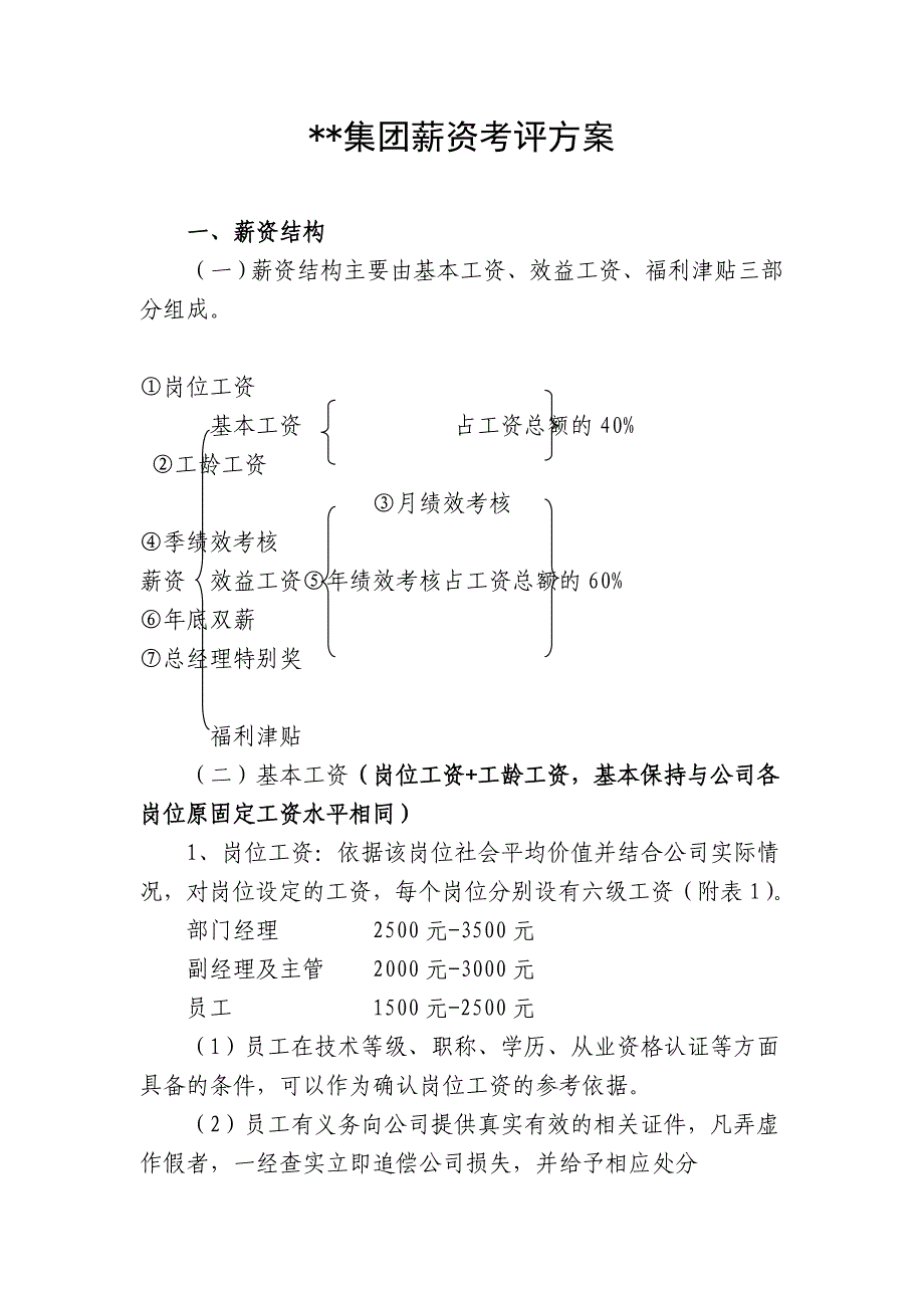 集团薪资考评方案_第1页