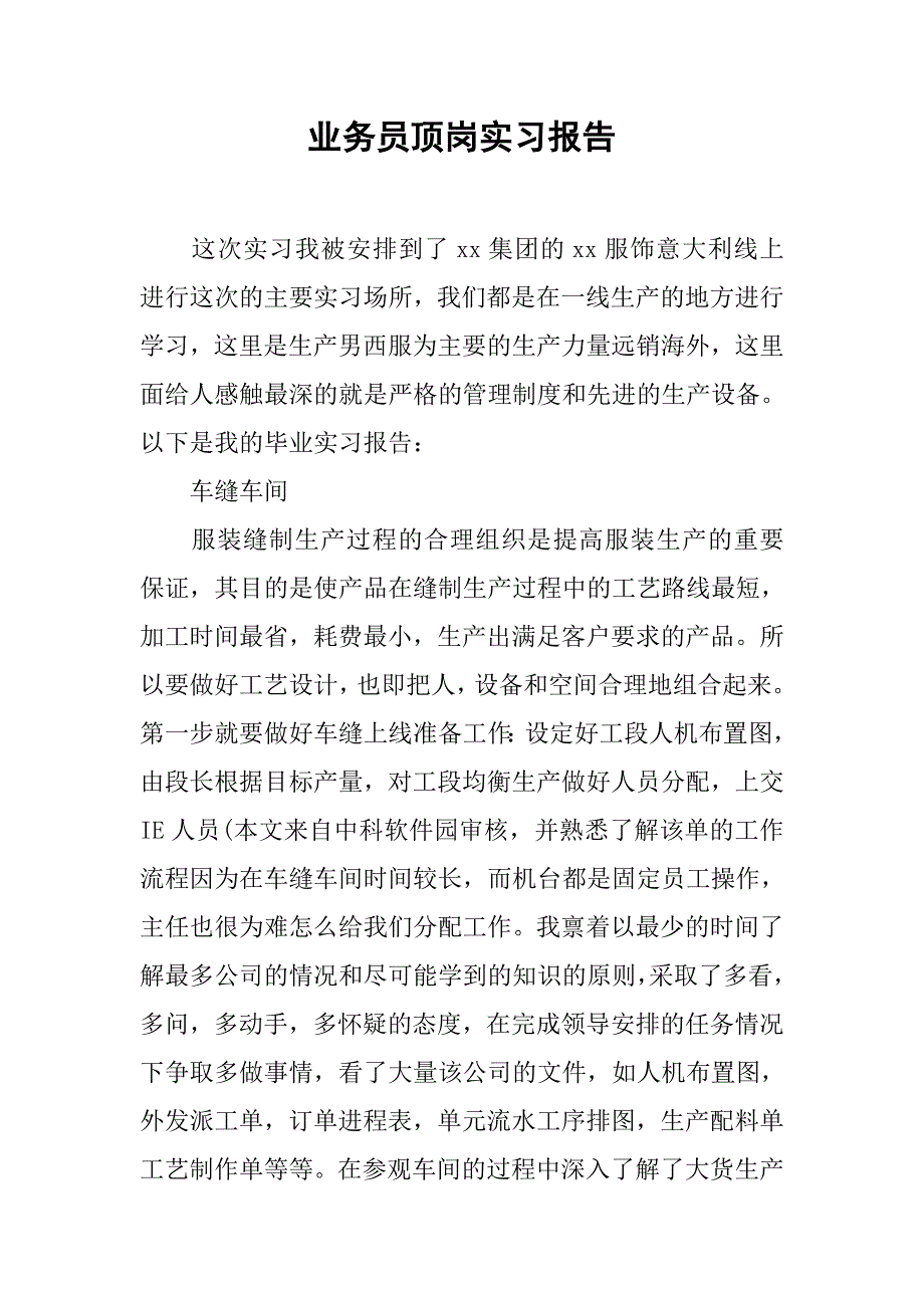 业务员顶岗实习报告.doc_第1页