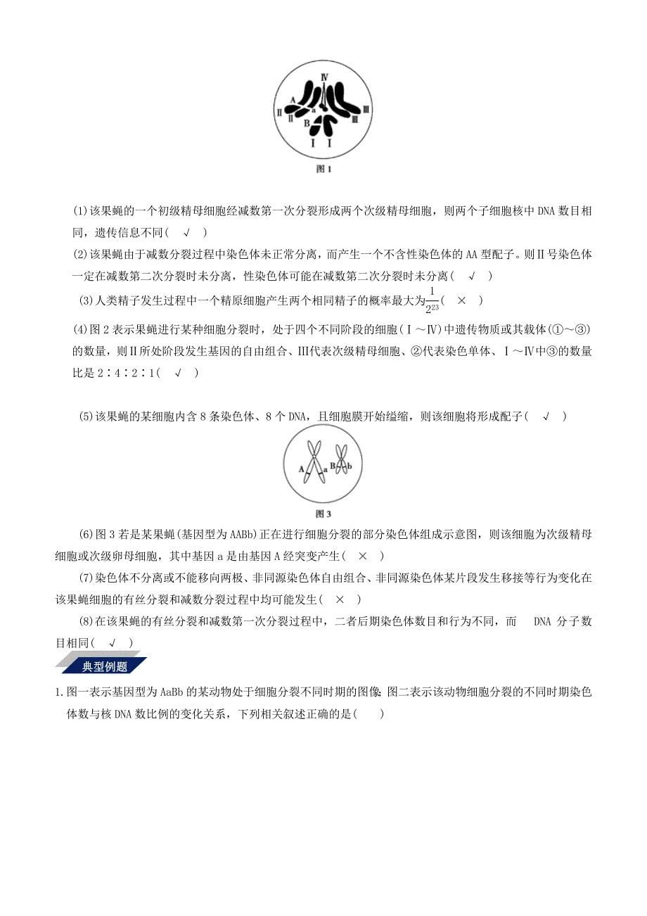 备战2019年高考生物二轮复习新突破专题05细胞增殖和受精作用学案含答案解析_第5页