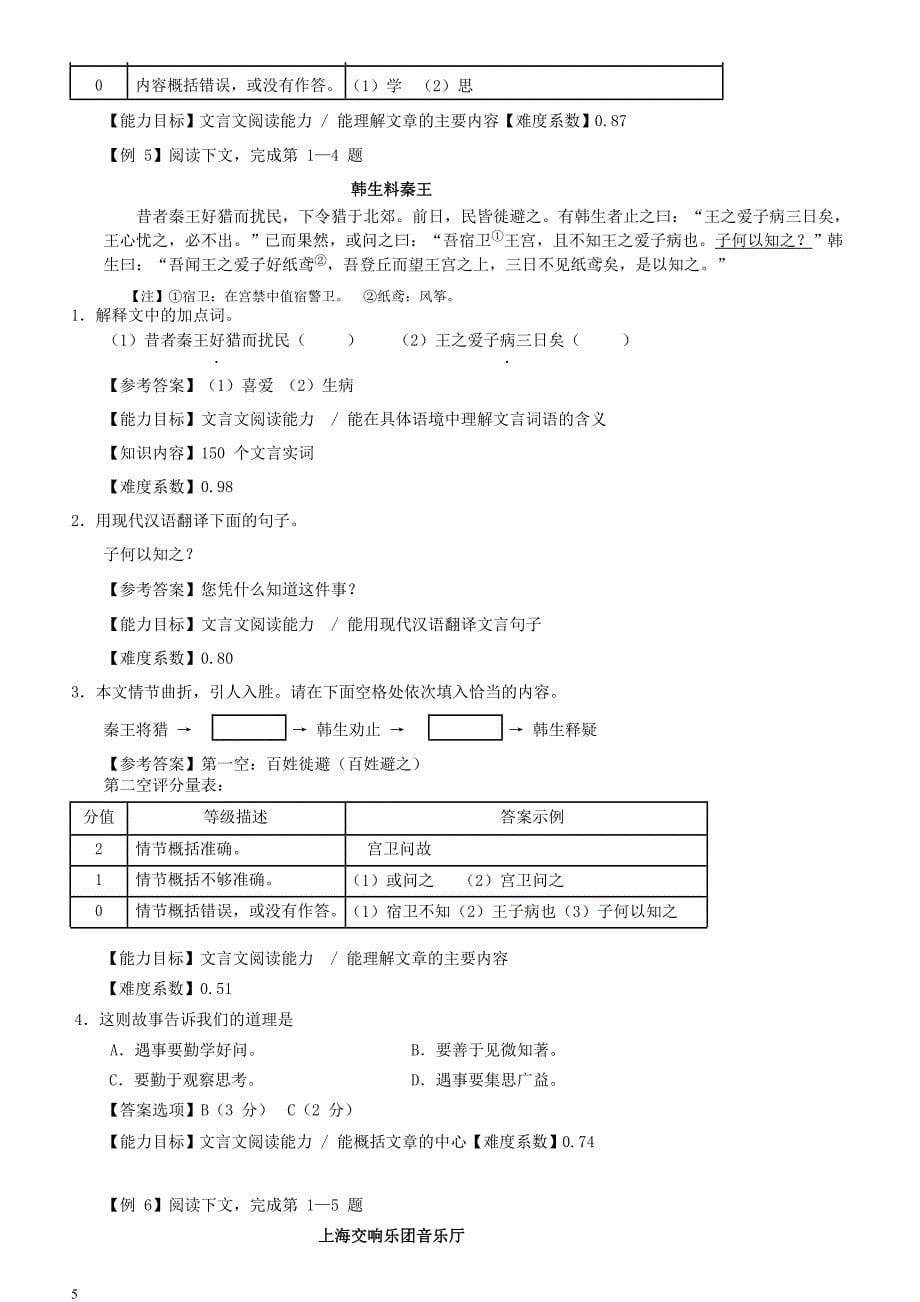 2019年上海市初中语文课程终结性评价指南_第5页