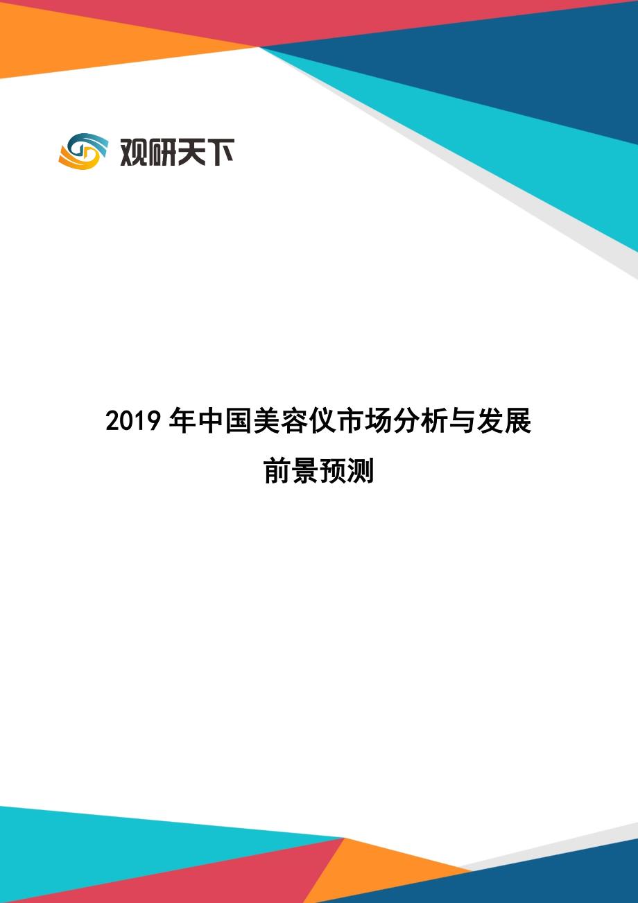 2019年中国美容仪市场分析与发展前景预测_第1页