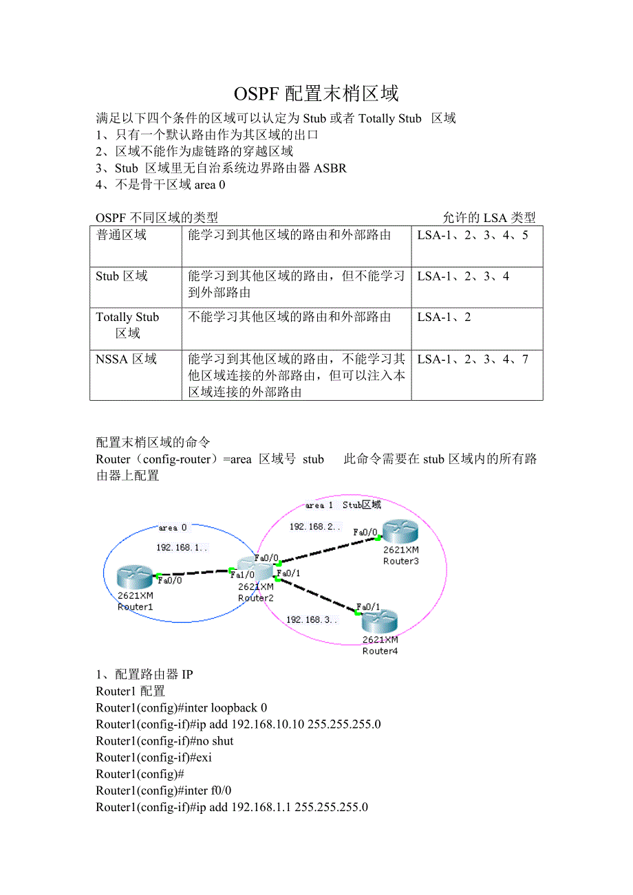 OSPF配置末梢区域_第1页