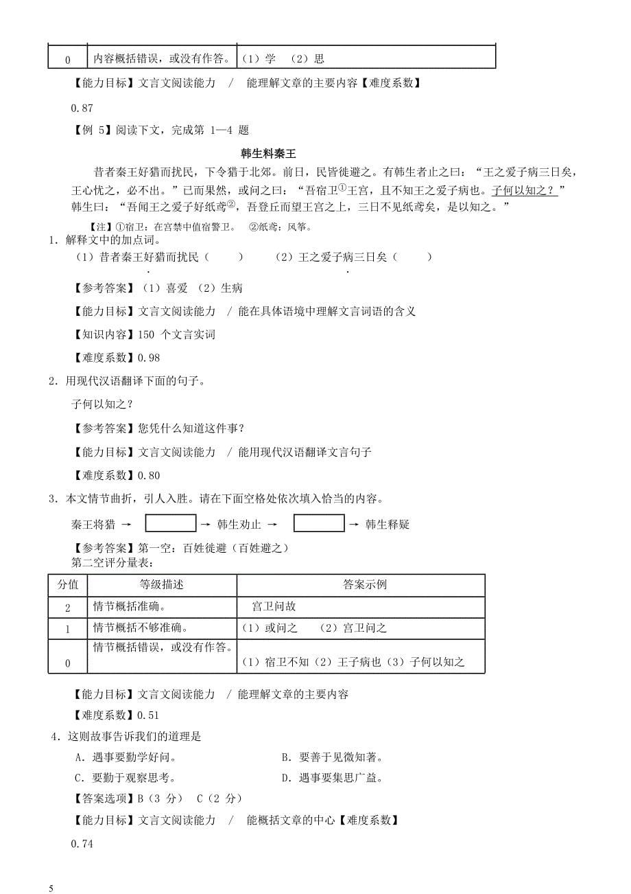 2019年上海市初中语文课程终结性评价指南_第5页