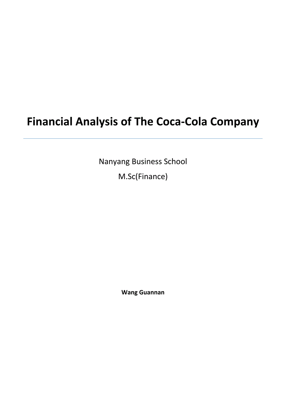 Coca-Cola-Financial-Statement-Analysis_第1页
