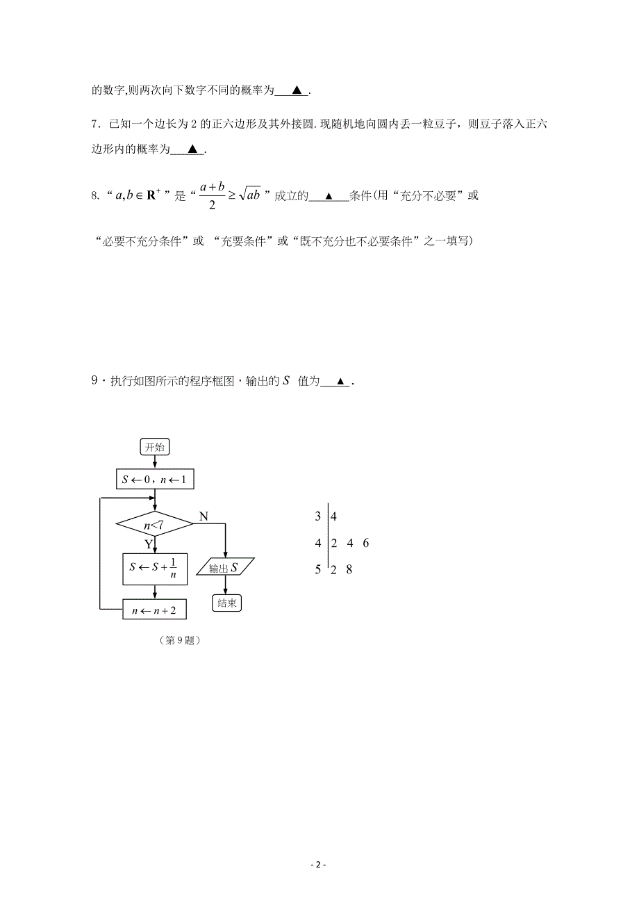 江苏省溧水高级中学高二下学期期中考试 数学---精校Word版答案全_第2页