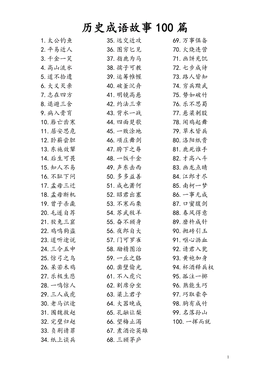 历史成语故事100篇_第1页