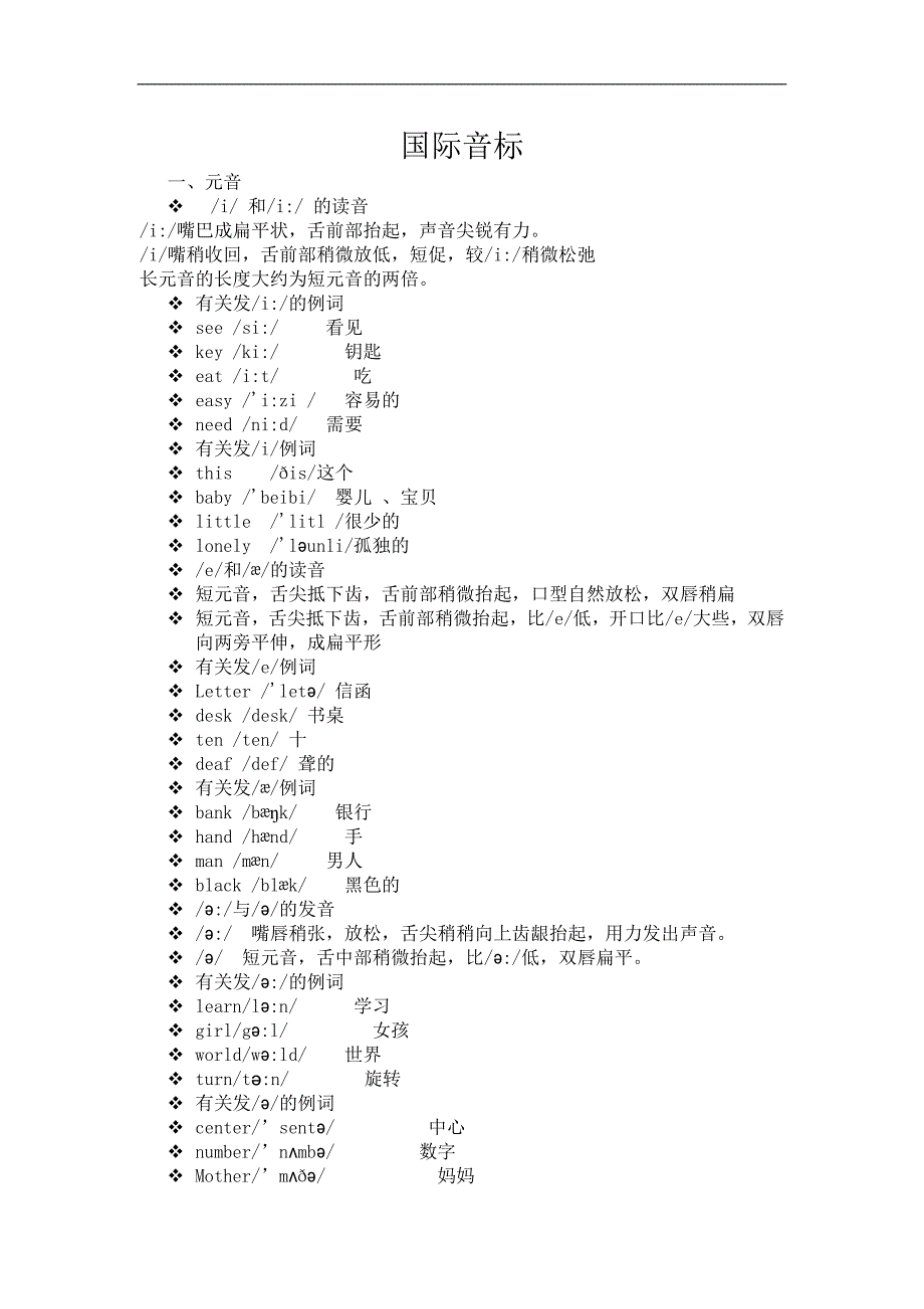 国际音标词例_第1页