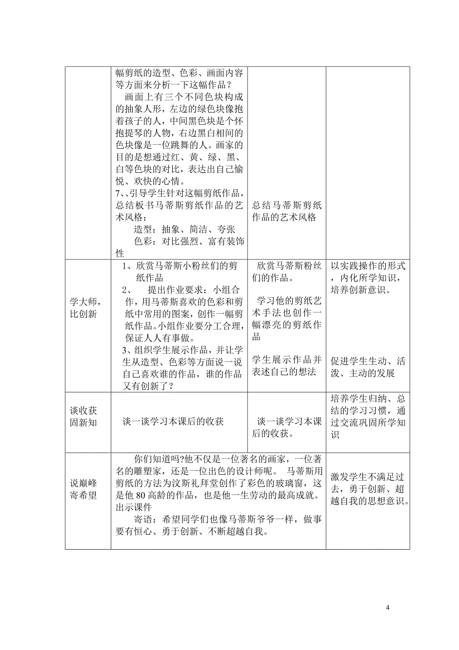 20世纪的艺术大师——马蒂斯(教案)_第4页