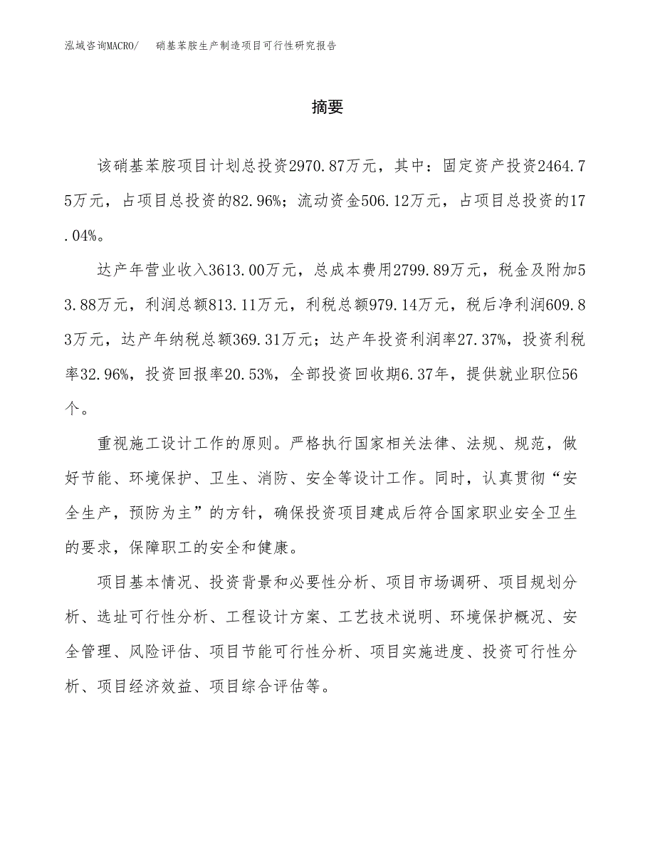 硝基苯胺生产制造项目可行性研究报告_第2页