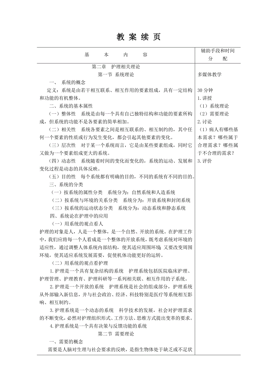 护理学基础教案第二章护理相关理论_第2页