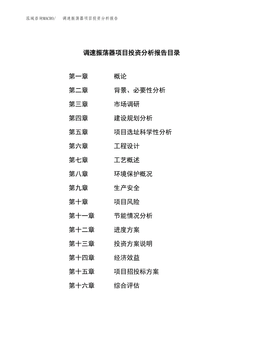 （模板）调速振荡器项目投资分析报告_第3页