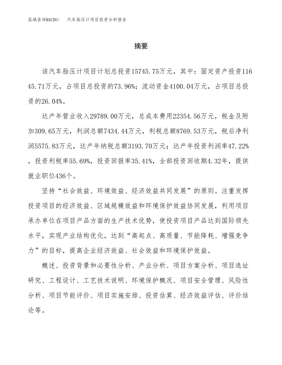 （模板）汽车胎压计项目投资分析报告 (1)_第2页