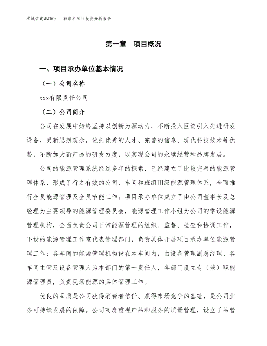 （模板）鞋眼机项目投资分析报告_第4页