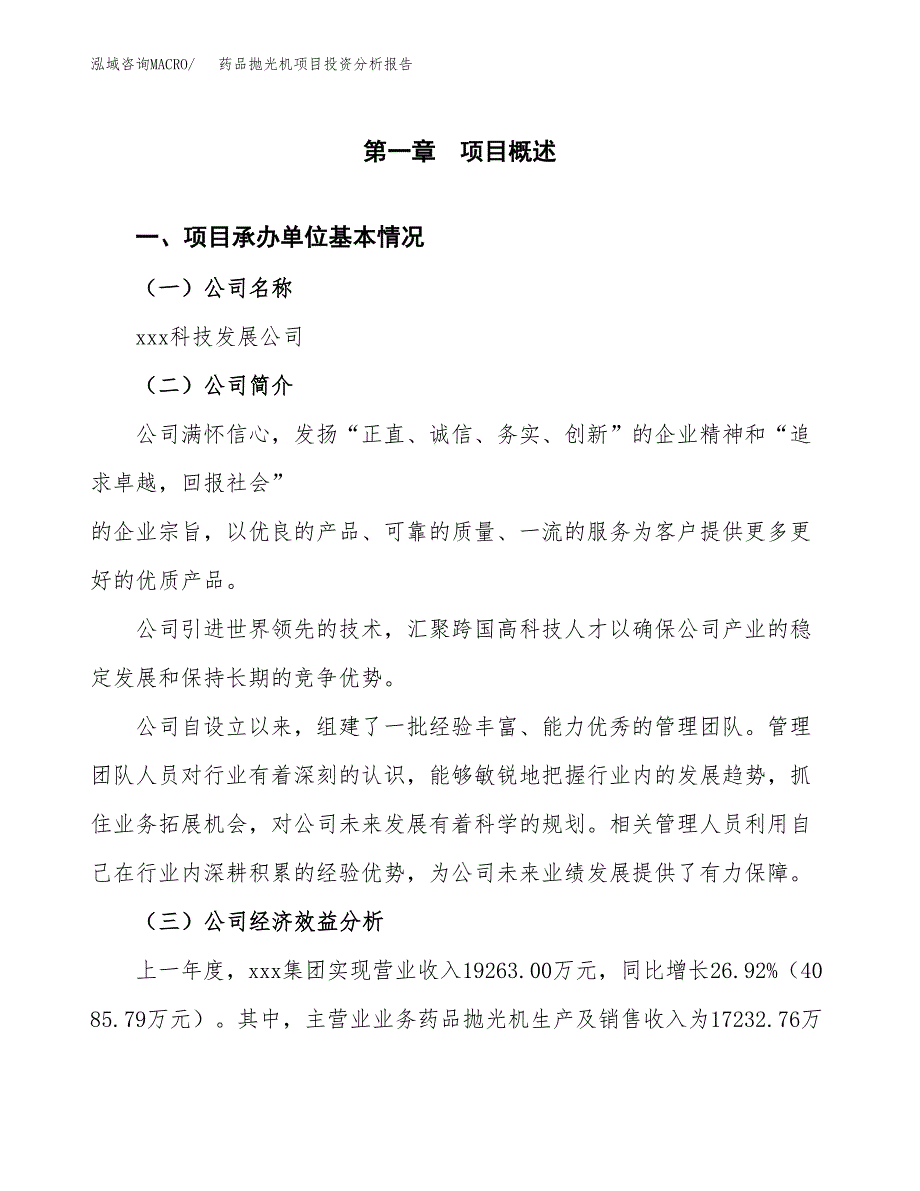 （模板）药品抛光机项目投资分析报告_第4页