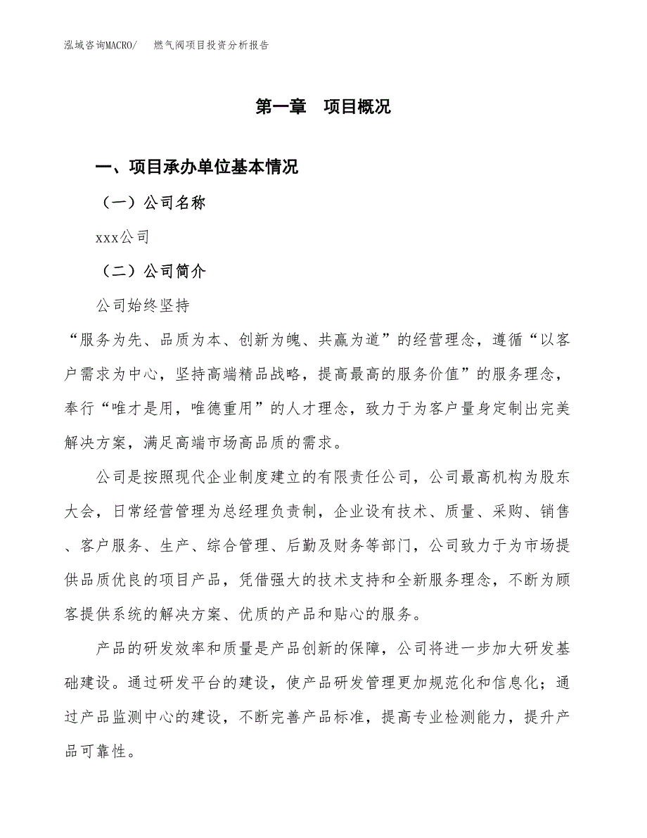 （模板）燃气阀项目投资分析报告_第4页