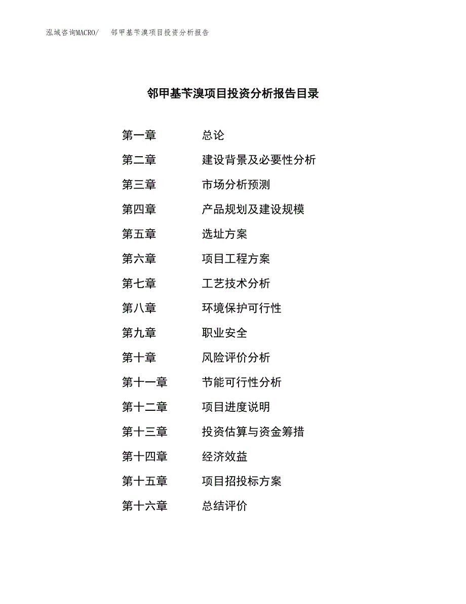 （模板）邻甲基苄溴项目投资分析报告_第3页