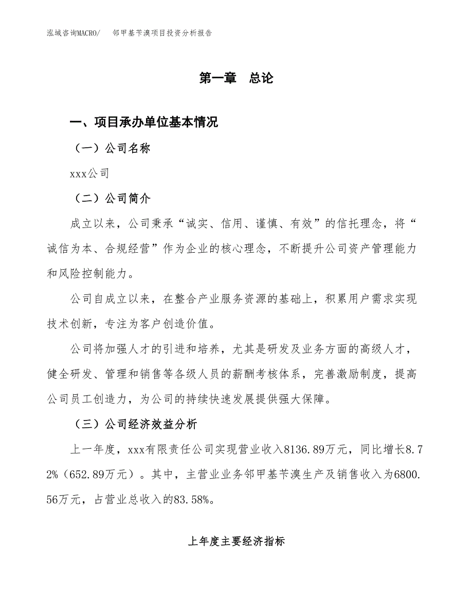 （模板）邻甲基苄溴项目投资分析报告_第4页