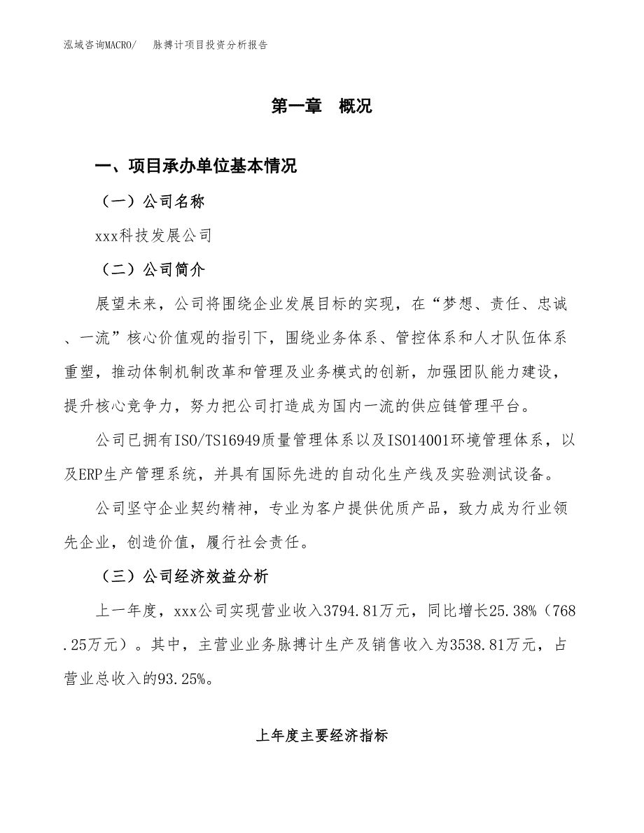 （模板）脉搏计项目投资分析报告_第4页