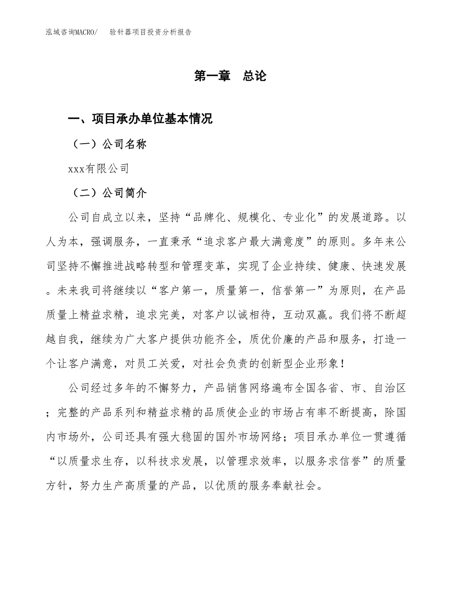 （模板）验针器项目投资分析报告_第4页