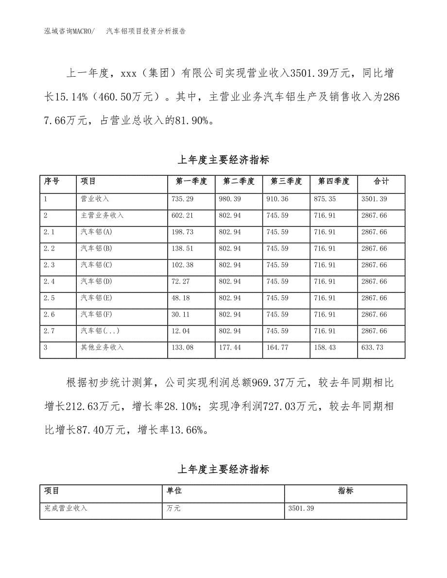 （模板）汽车铝项目投资分析报告_第5页